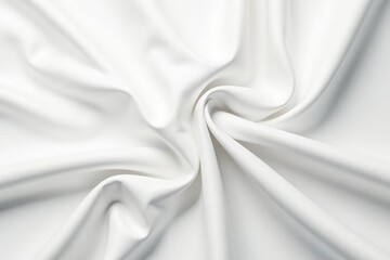 Obraz premium Silky white fabric folds dramatically on a white backdrop, simple, wave