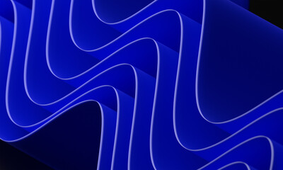 Elegant Royal Blue Abstract Wave Layers on White Background