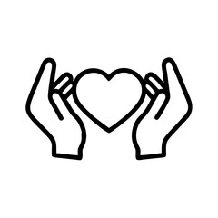Hands Framing Heart Icon &ndash; Representing Charitable Acts and Giving