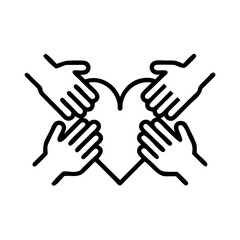 Hands Framing Heart Icon – Representing Charitable Acts and Giving