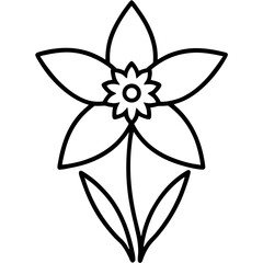 Black and White Daffodil Vector – Elegant Line Art for Seasonal Designs