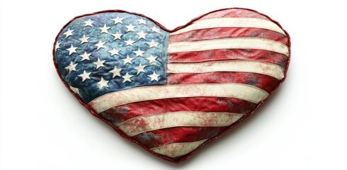 Heart-shaped American flag