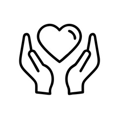 Hands Protecting Heart Icon Representing Emotional Care &ndash; Love and Support Symbol