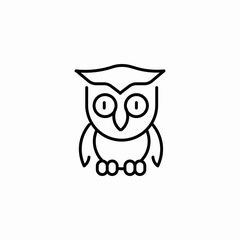 owl with big round eyes icon sign vector