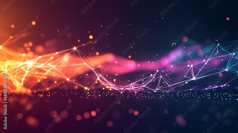 Poster exploring the digital cyberspace environment virtual realm interactive media sleek design futuristic