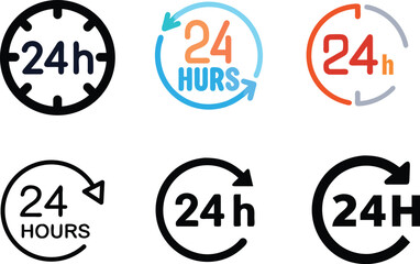 Full Day Icon Collection For Customer Service, Availability, And Time Concepts