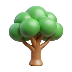 green tree isolated on white