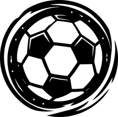 Obraz premium Football Logo Black and White Isolated on White Background