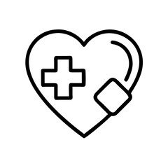 Obraz premium Heart with Medical Cross Icon – Health Care and Medical Support Symbol