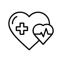 Obraz premium Heart with Medical Cross Icon – Health Care and Medical Support Symbol
