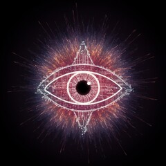 Glowing Digital Eye Abstract Technology Art