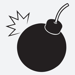 chocolate bomb silhouette vector art illustration, bomb with burning fuse