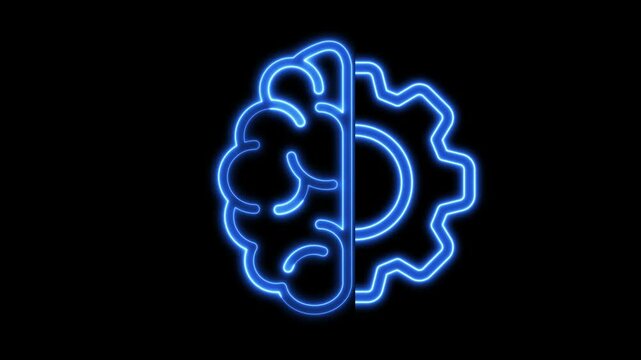 Half Human Brain with Gears, represent critical thinking, decision making, brainstorming, imaginating ideas
