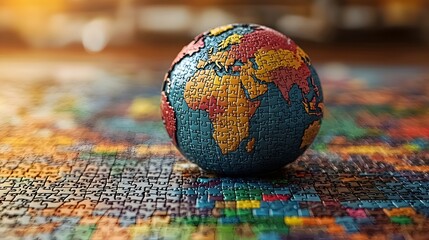 Obraz premium Puzzle Pieces Forming a Global Business Partnership