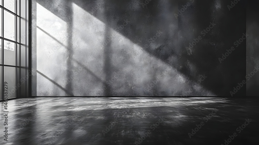 Poster minimalist gray gradient background with subtle shadows