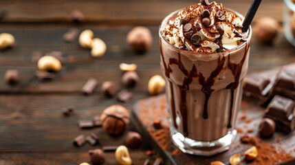 Indulge in a Rich Chocolate Hazelnut Ice Cream Shake