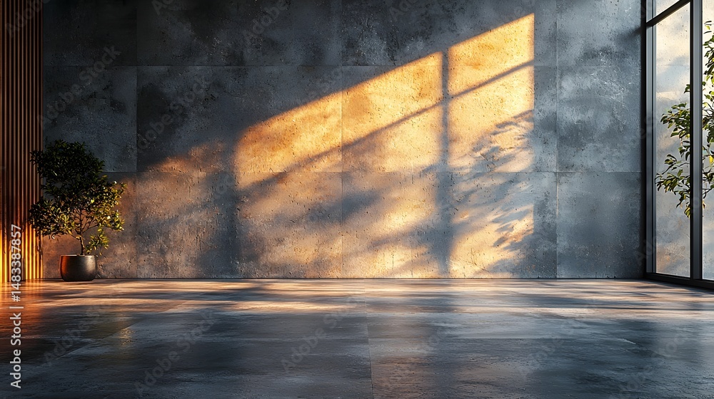 Canvas Prints polished concrete texture mockup background with natural light and shadows