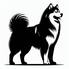 Siberian Husky Dog Silhouette