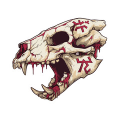 Creative vector esports logo featuring a stylized animal skull design with intricate details and bold colors, embodying a fierce gaming aesthetic