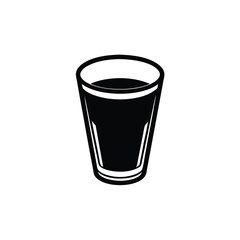 Simple Black Glass Drinkware Icon Beverage, Liquid, Cup, Vessel