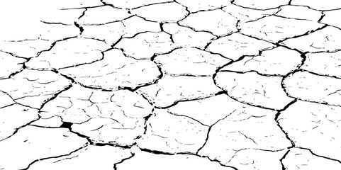  Dirty monochrome pattern vector.Grunge background of The ground cracks, fissure.
