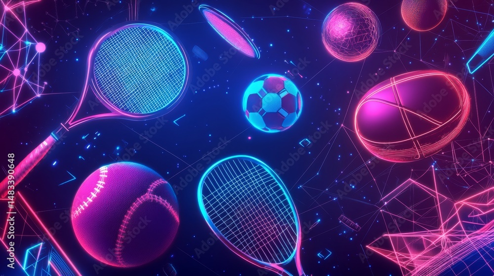 Poster dynamic sports quiz background featuring geometric lines in a neo-style environment for engaging vis