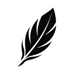 Obraz premium Black Feather Silhouette Simple, Elegant, Nature, Design, Icon, Symbol, Vector, Graphic, Illustratio