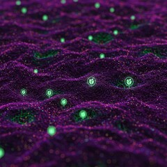 Abstract Purple and Green Digital Network Background