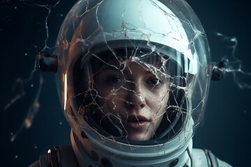 Damaged Astronaut Helmet.