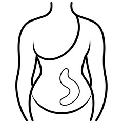 Clean and Modern Stomach Pain Icon for Health Concepts