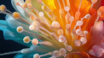 Close-up of a flower with a vibrant orange and yellow color scheme.