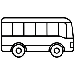 Clean Line Art Open-Top Bus Icon for Outdoor Travel Experiences