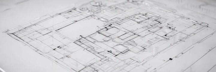Clean blueprint design, white background, sharp black lines ,  drafting,  design element