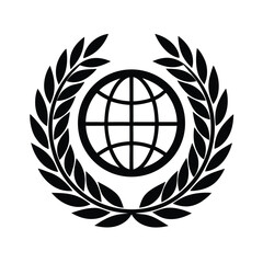 Global Achievement Award Laurel Wreath, World Globe, Success