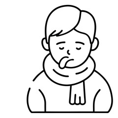 Cold Icon – Minimalist Vector of Common Flu Symptoms