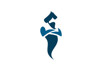 modern genie illustration vector logo