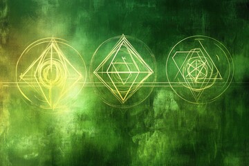Abstract geometric shapes on textured background