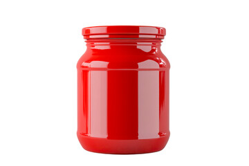Red glossy jar mockup illustration on transparent background