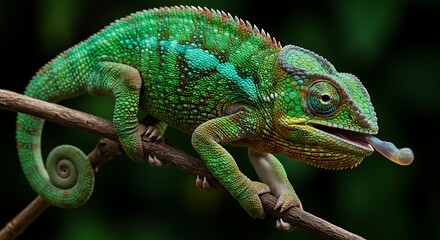 Obraz premium Emerald Hunter's Strike AI Generated