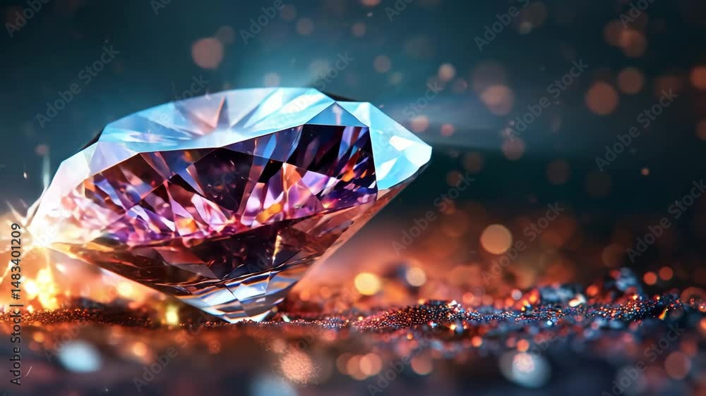 Poster captivating diamond sparkles in a colorful display of light and color effects at a luxurious gatheri