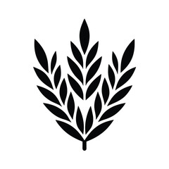 Stylish Black Wheat Plant Leaves Nature Graphic Design