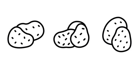 Naklejka premium potato outline or line icon design bundle.