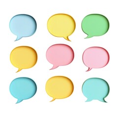 Colorful speech bubbles illustration on white background
