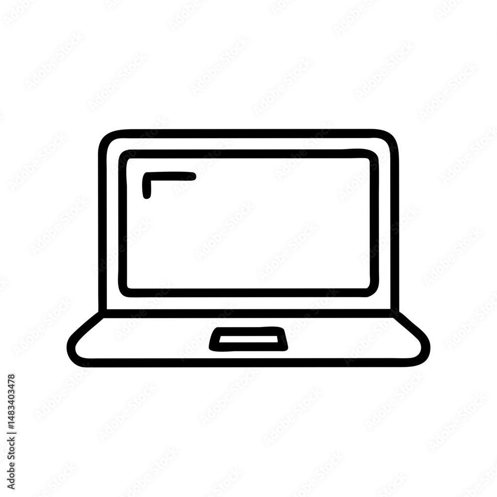 Poster laptop computer icon – portable personal computer symbol