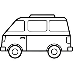 Elegant Line Art Taxi Van Icon for Urban Travel and Transport