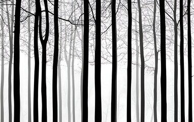 Bare winter forest