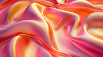 Obraz premium Iridescent waves pink and gold fabric