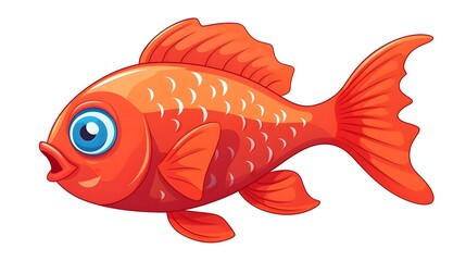 Vintage Cartoon Fish Vector Illustration for Retro Designs and Children's Themes