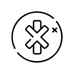 Obraz premium Large Cross Circle Icon Representing Negative Decision – Cancel or Close Symbol