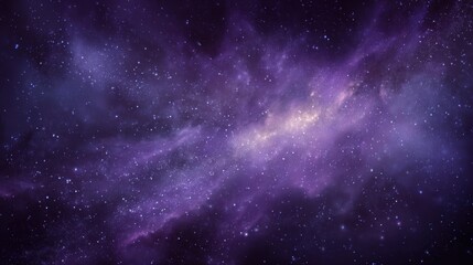 Naklejka premium Cosmos background. Realistic purple galaxy with shining stars. Fantasy universe with constellation. Color milky way. Beautiful nebula wallpaper. Vector illustration.